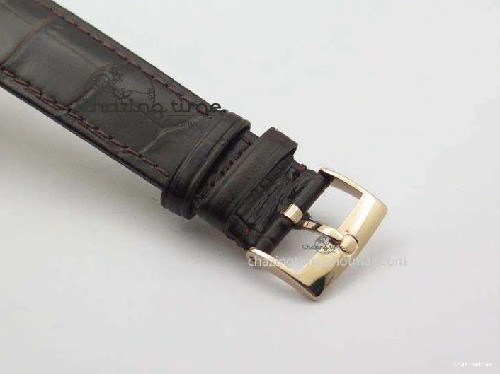 0422 TimelessDesign De Ville MK 1:1 Best Edition RG Black Dial On Black Leather Asian Seagull T1701 (Sec@6) 8236